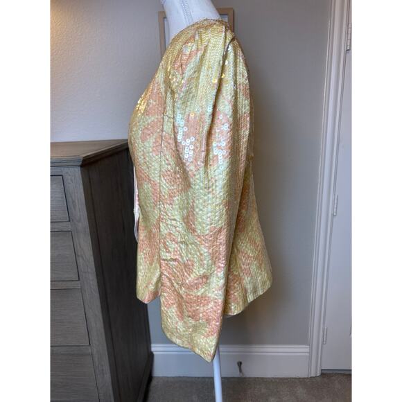 Lillie Rubin | Vintage Yellow/Pink Sequins Blazer & Cami (2 pcs) | 12 - Picture 9 of 17